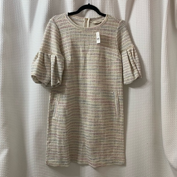 NWT LOFT Puff Sleeve Dress - Picture 1 of 6